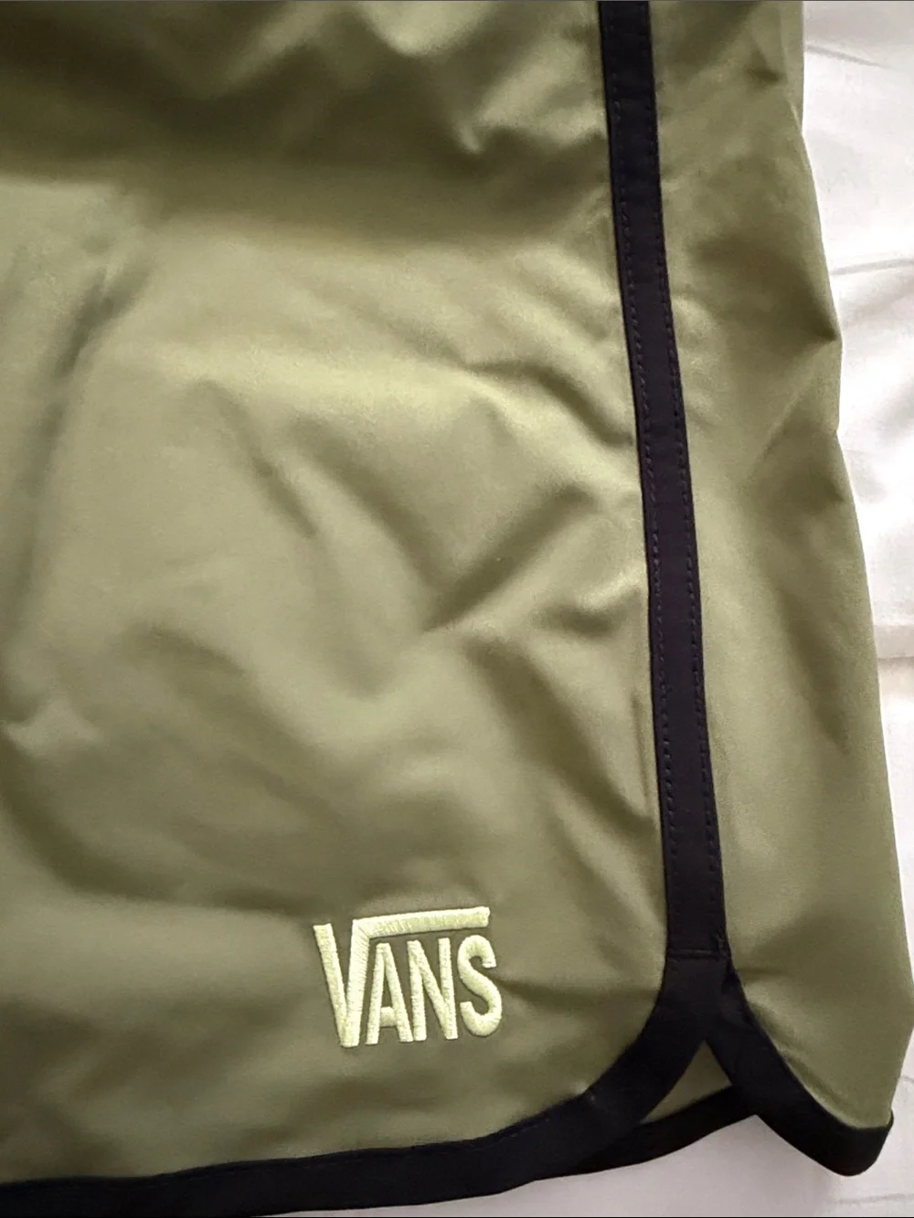 Vans Olive Green Swim Trunks with Black Trim
